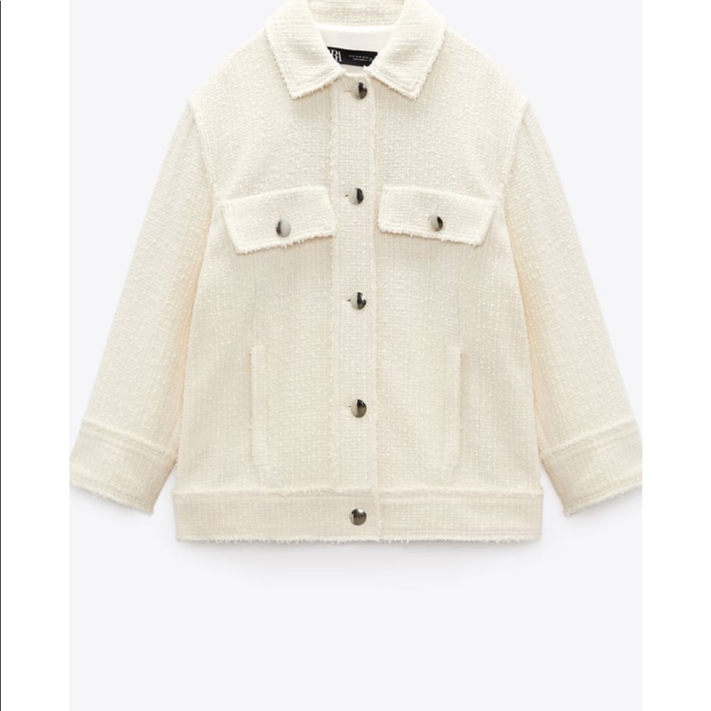 Zara structured white jacket